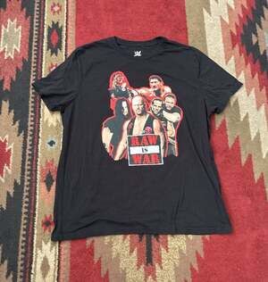 WWE Raw Is War Retro Graphic Black T-Shirt 3XL